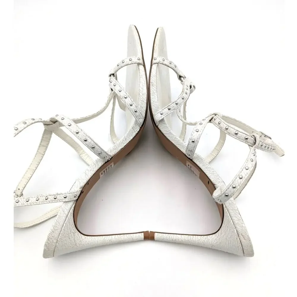Steve Madden White Studded Strappy Sandals